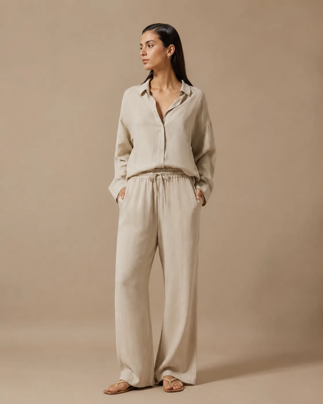 Linen Wide Leg Trousers